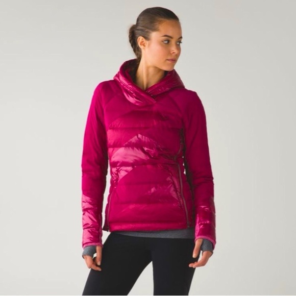 🌼Lululemon Down Right Cozy Pullover Puffer Jacket Berry Rumble Winter Coat sz 6 - Picture 1 of 15